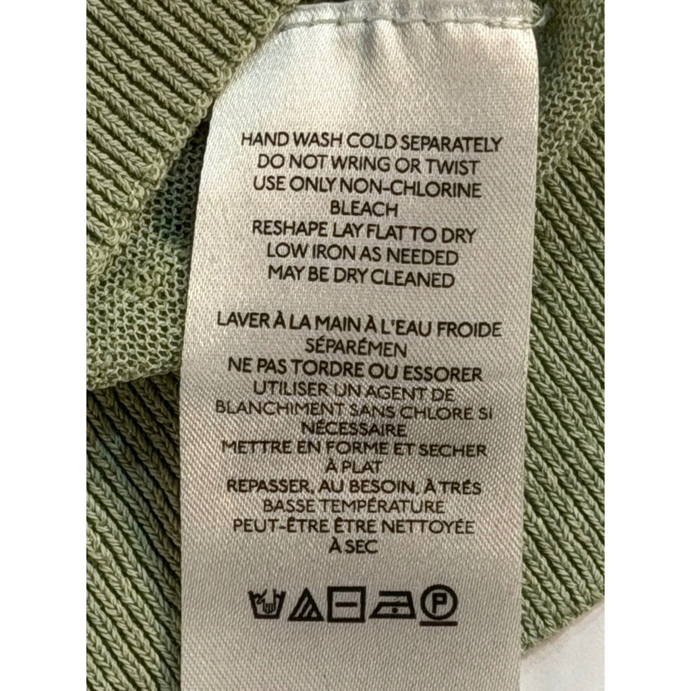 Maeve Anthropologie Sage Green‎ Linen Blend V-Neck Sweater Large OB1748289 - Picture 3 of 5